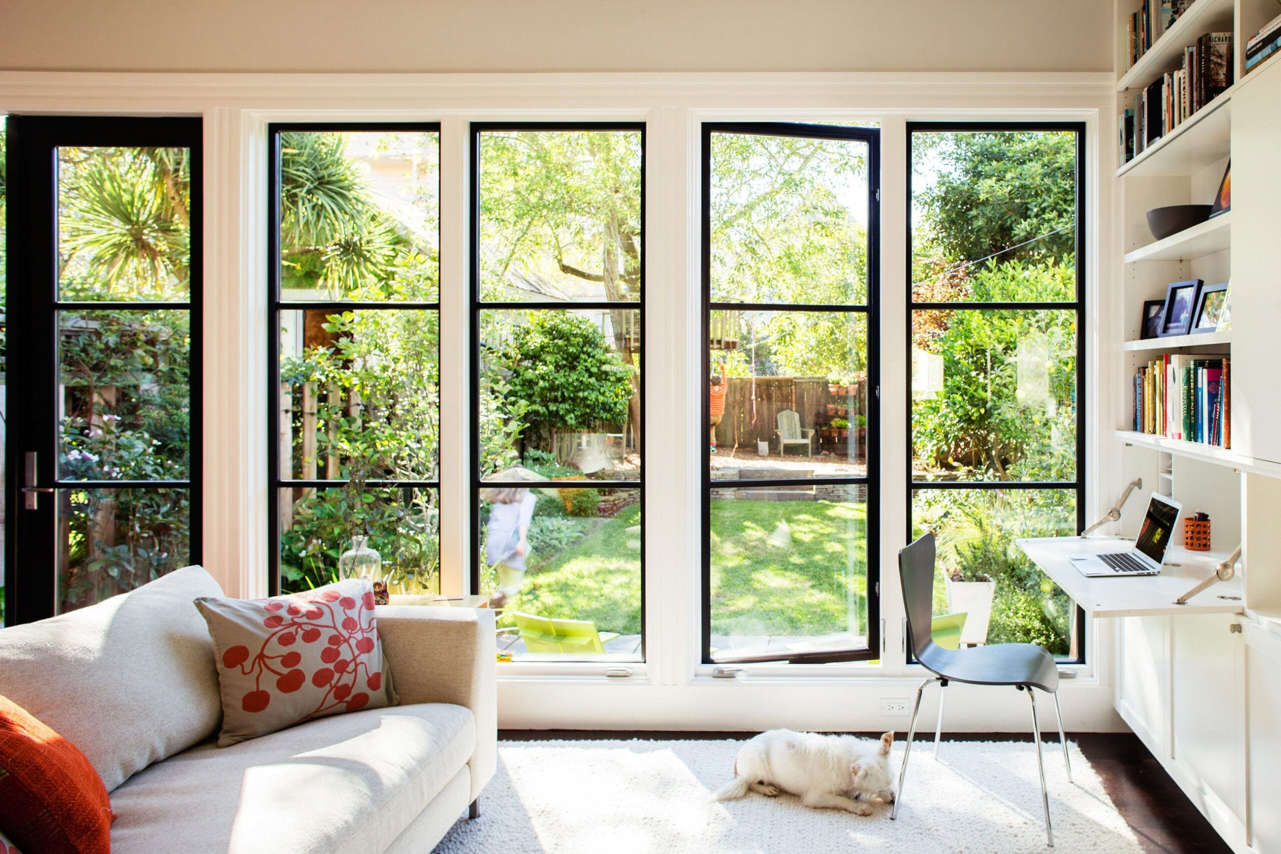 Sunny living room with 3M film